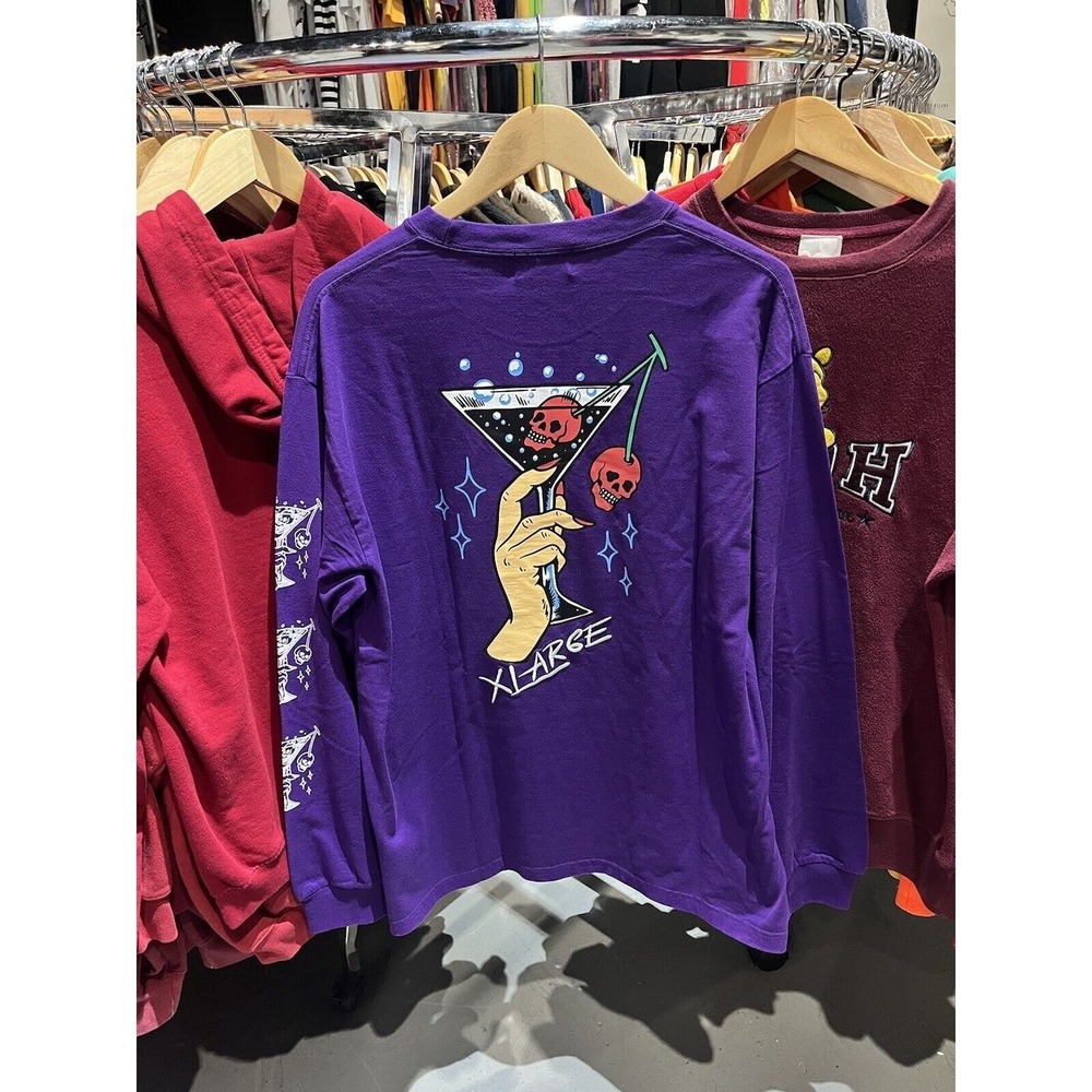 X-Large Los Angeles Clothing Brand Embroidered Purple Long Sleeve Tee SAMPLE